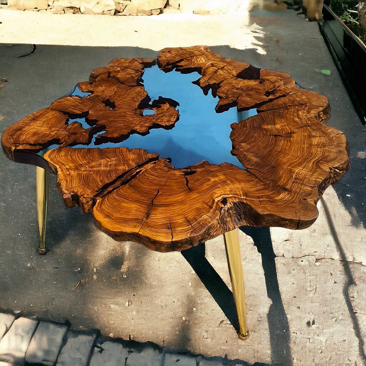 Resin Live Edge Wooden Table Top