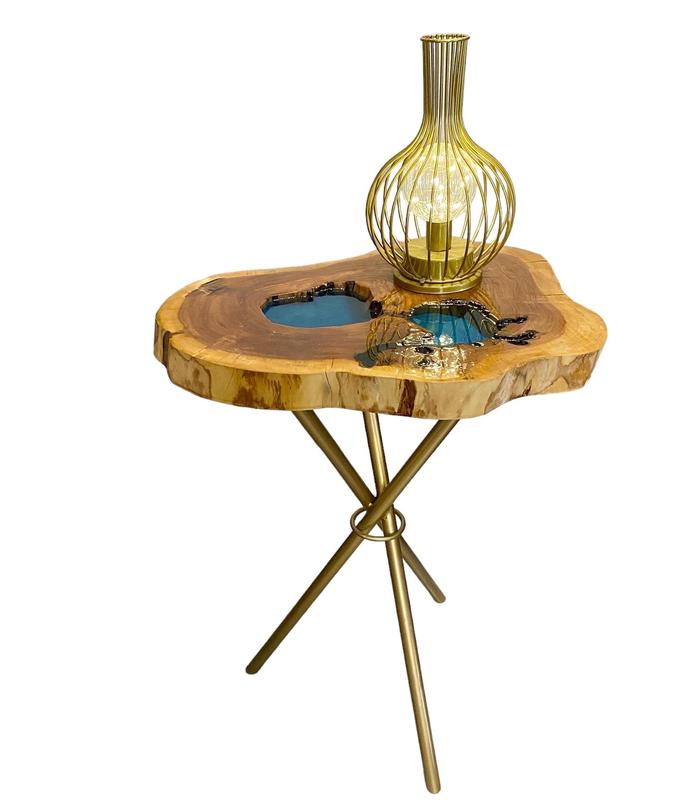 Custom Resin and Wood Coffee Table