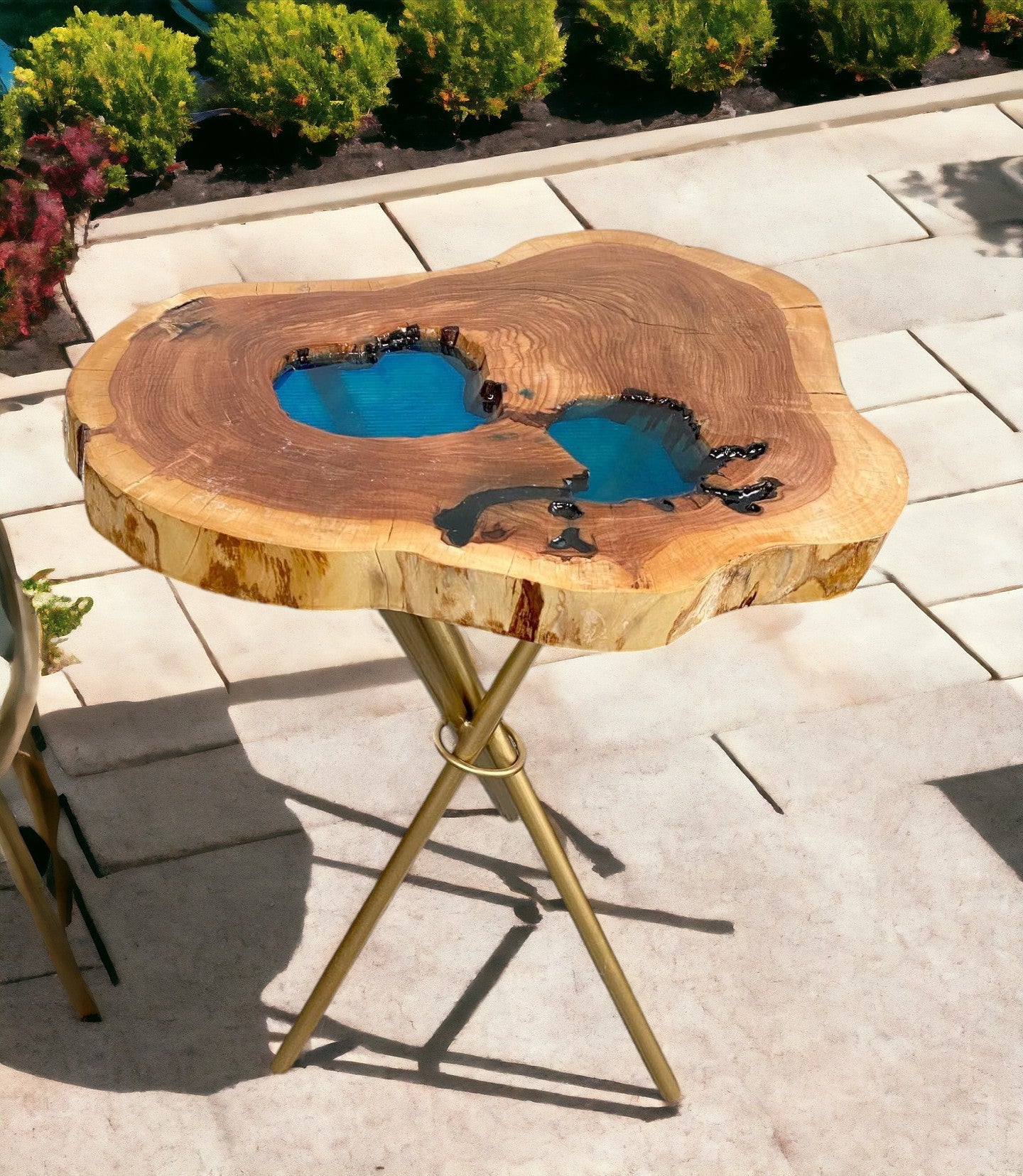 Custom Resin and Wood Coffee Table