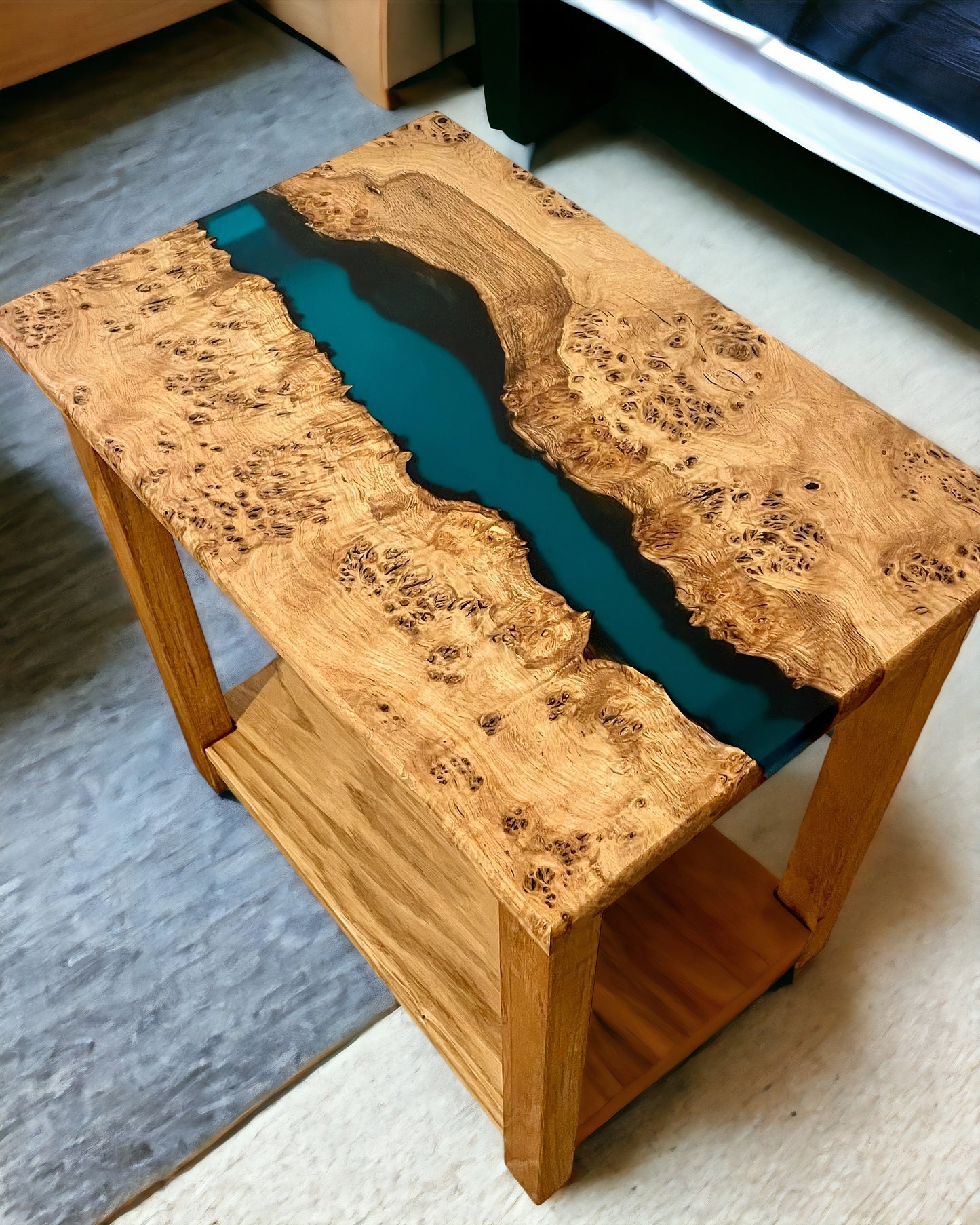 Resin Live Edge Custom Wood and Epoxy Table