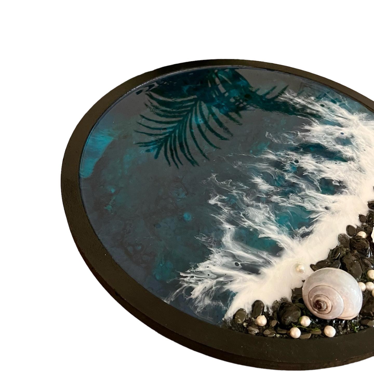 Custom Black Ocean Resin Coffee Table