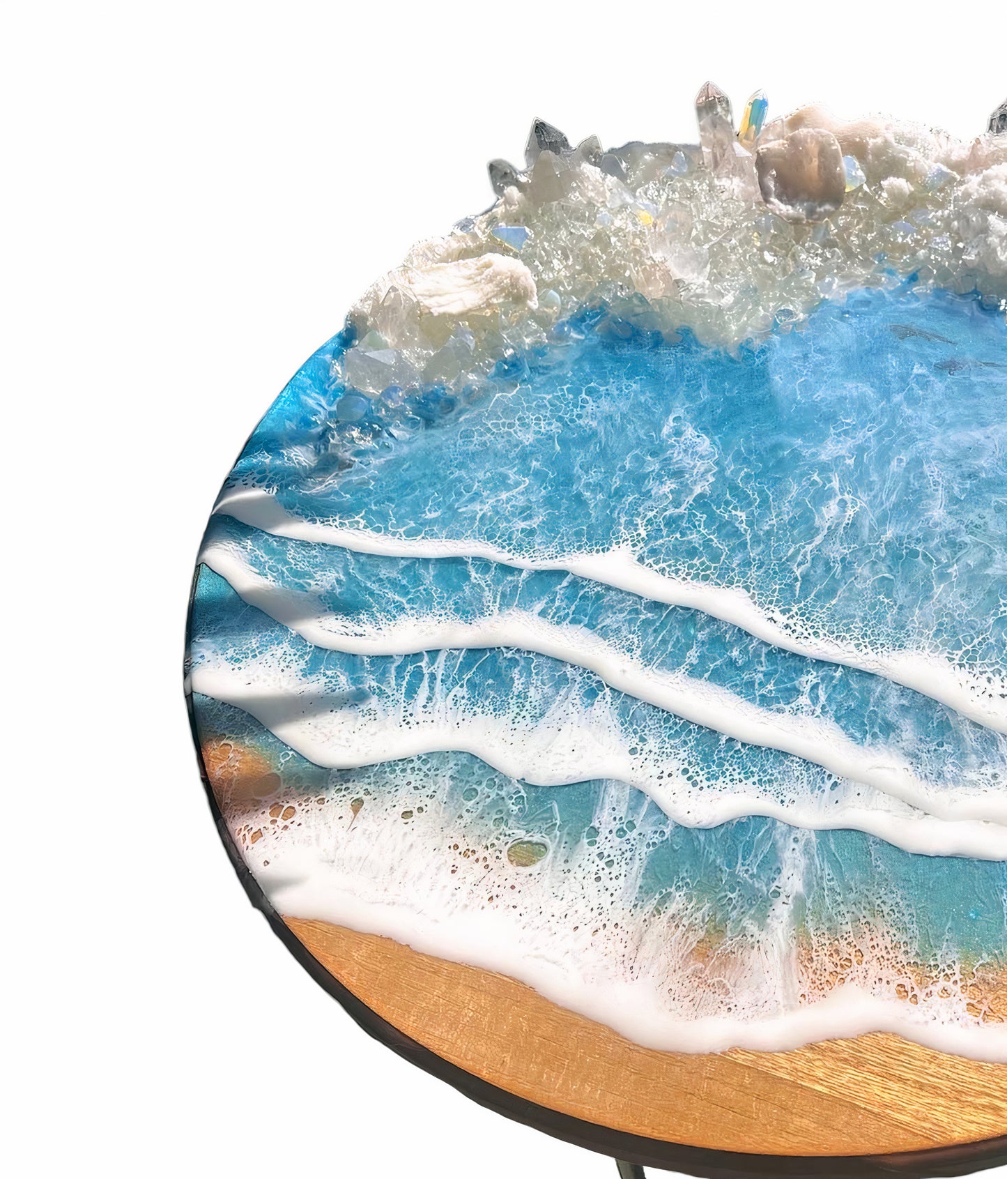 Ocean Effect Epoxy Geode Table Top