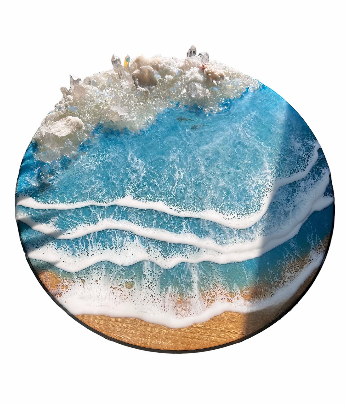 Ocean Effect Epoxy Geode Table Top