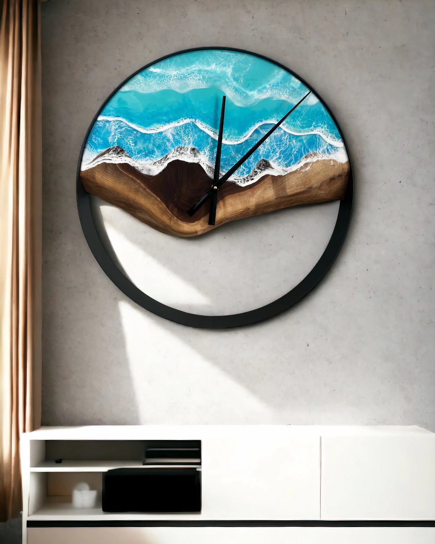 Epoxy Resin Beach Theme Wall Clock