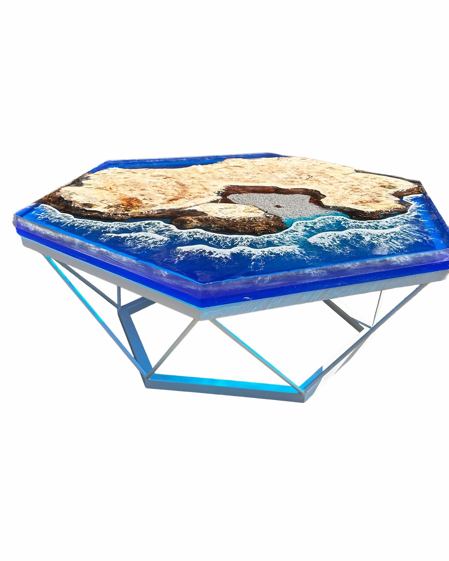 Resin and Wood Beach Theme Table Top
