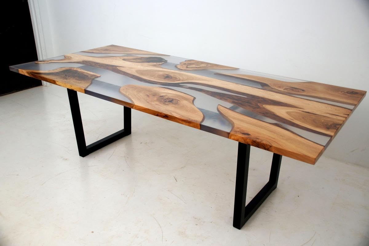 Live Edge Clear Epoxy Custom River Table