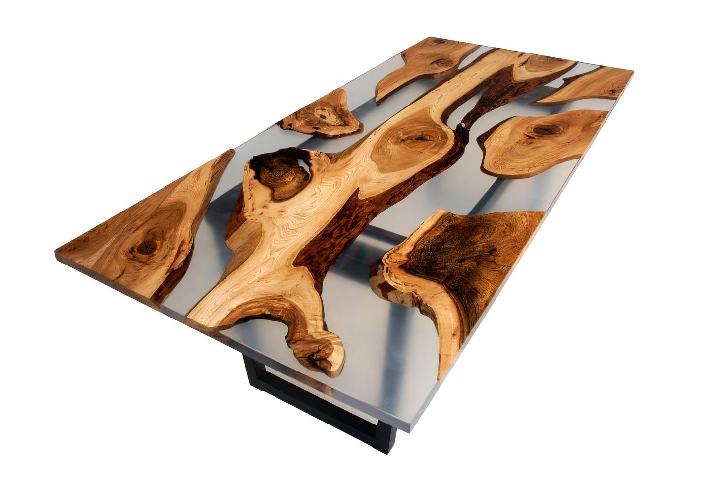 Live Edge Clear Epoxy Custom River Table