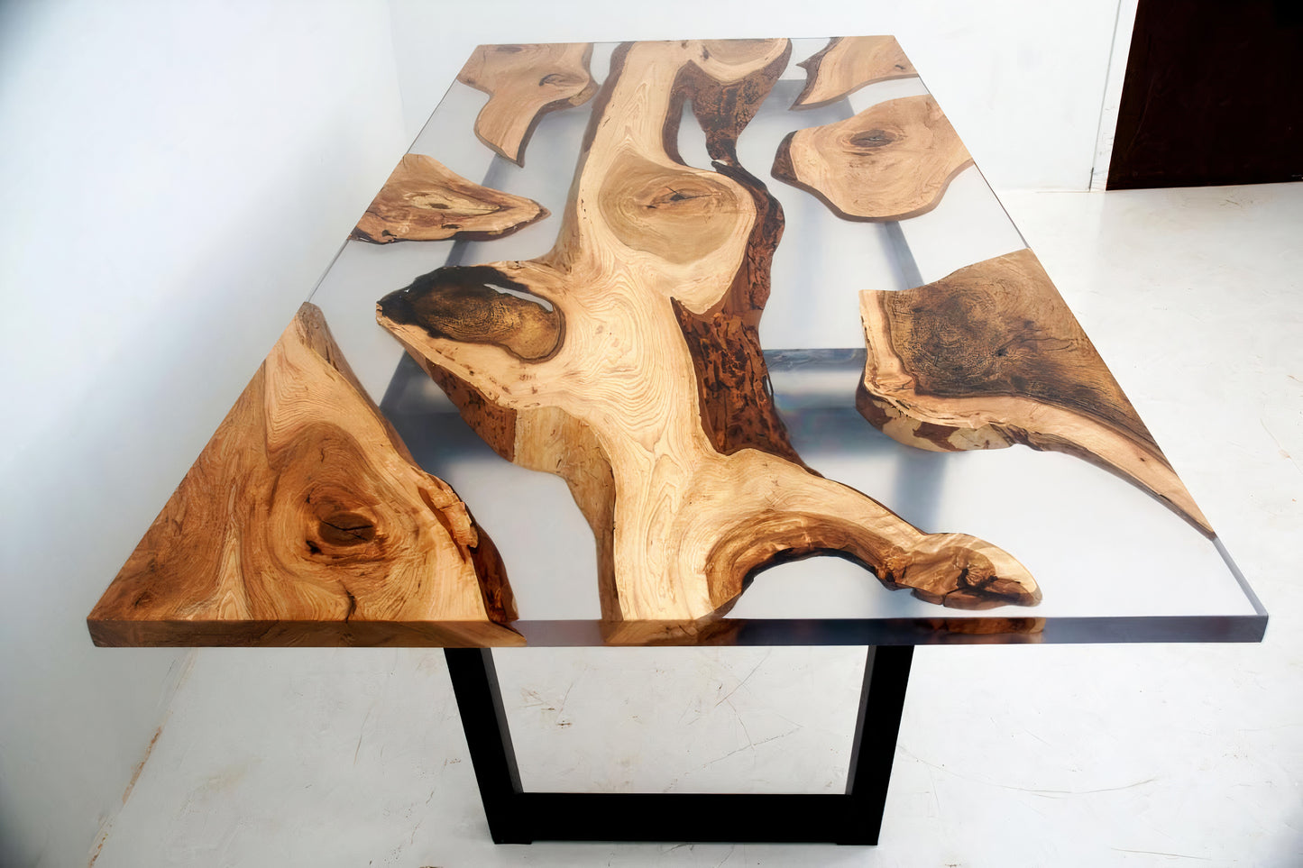 Live Edge Clear Epoxy Custom River Table