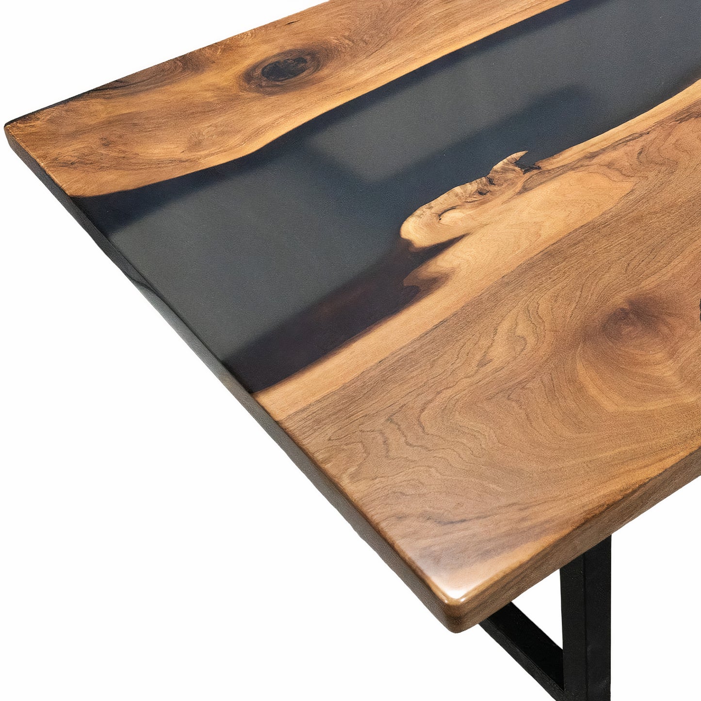 Frosted Black Epoxy Dining Table Top
