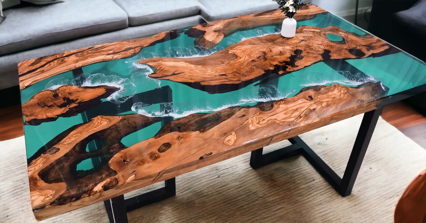 Custom Epoxy Live Edge Dinning Table Top