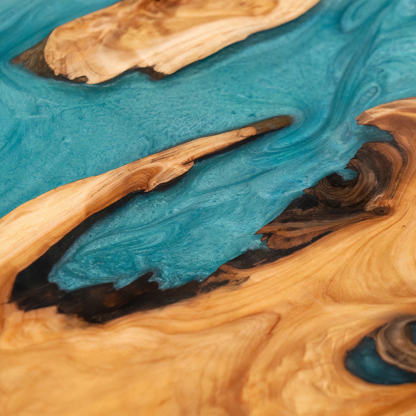 Handcrafted Epoxy Live Edge River Dining Table