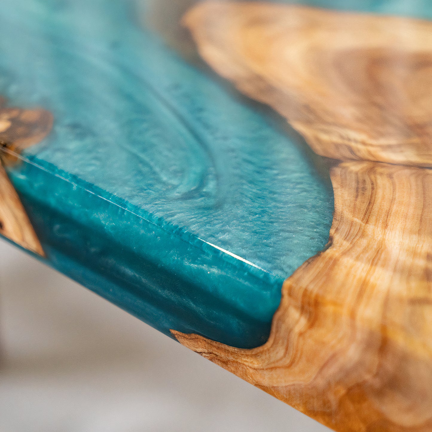 Handcrafted Epoxy Live Edge River Dining Table