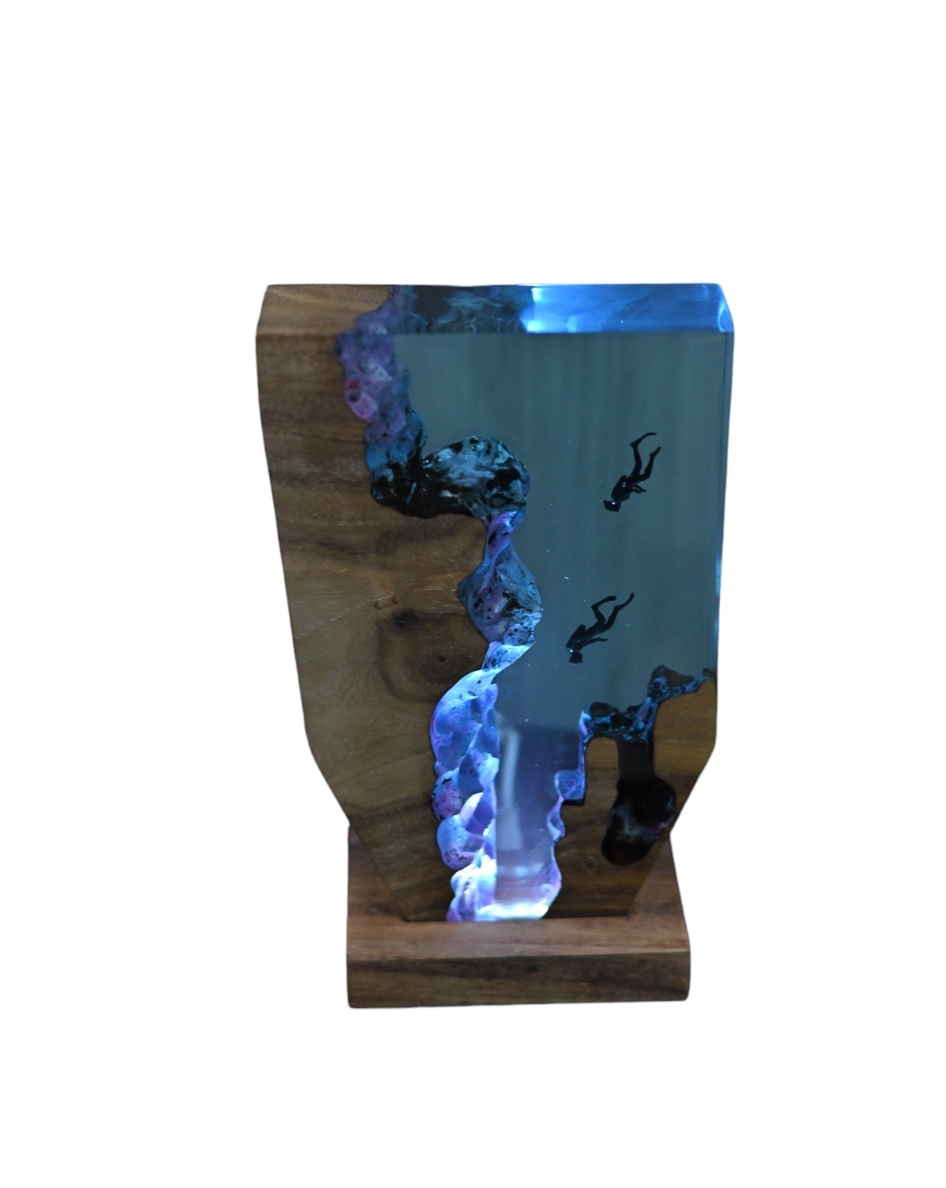 Handmade Couple Diver Epoxy Lamp