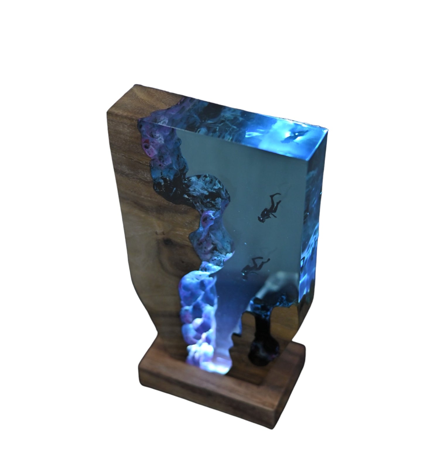 Handmade Couple Diver Epoxy Lamp