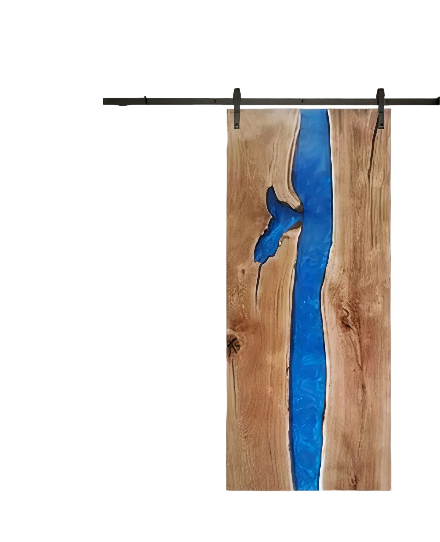 Custom Epoxy And Wood River Barn Door