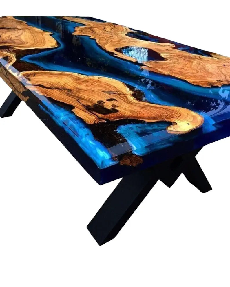 Handmade Wood And Resin Dining Table Top