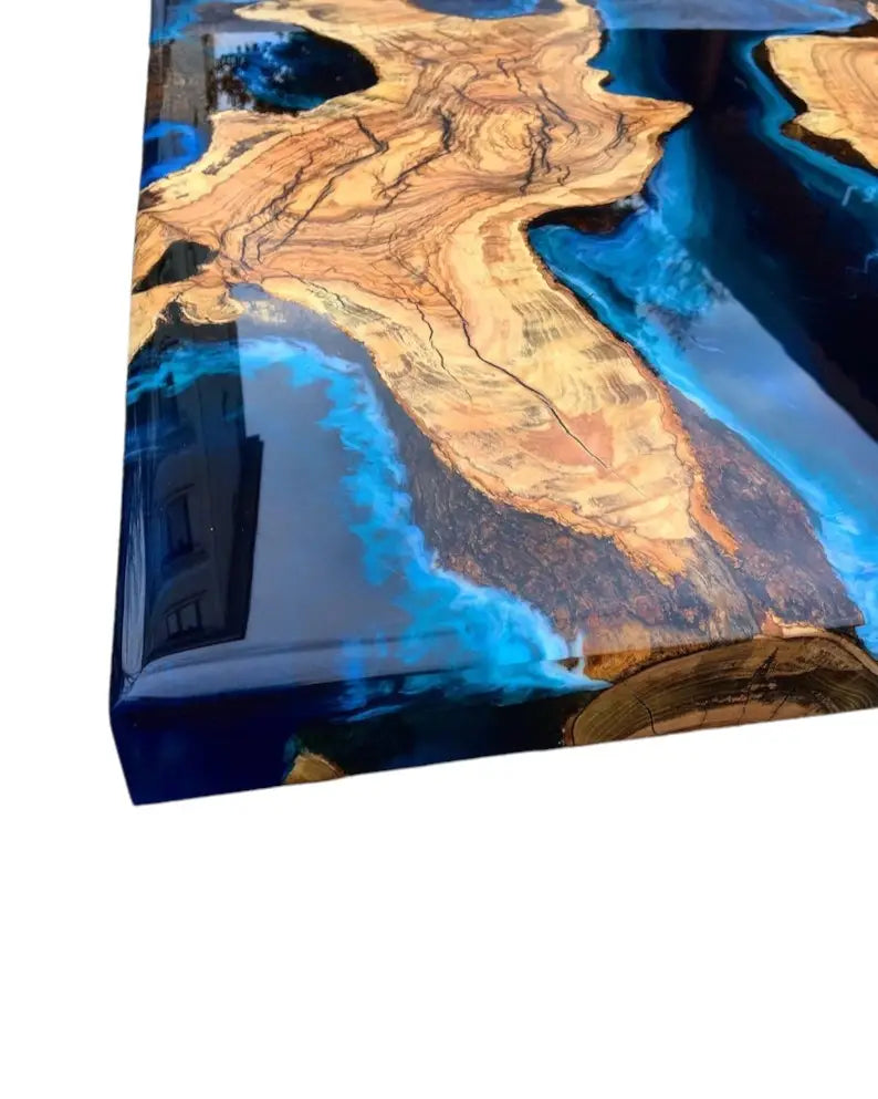 Handmade Wood And Resin Dining Table Top