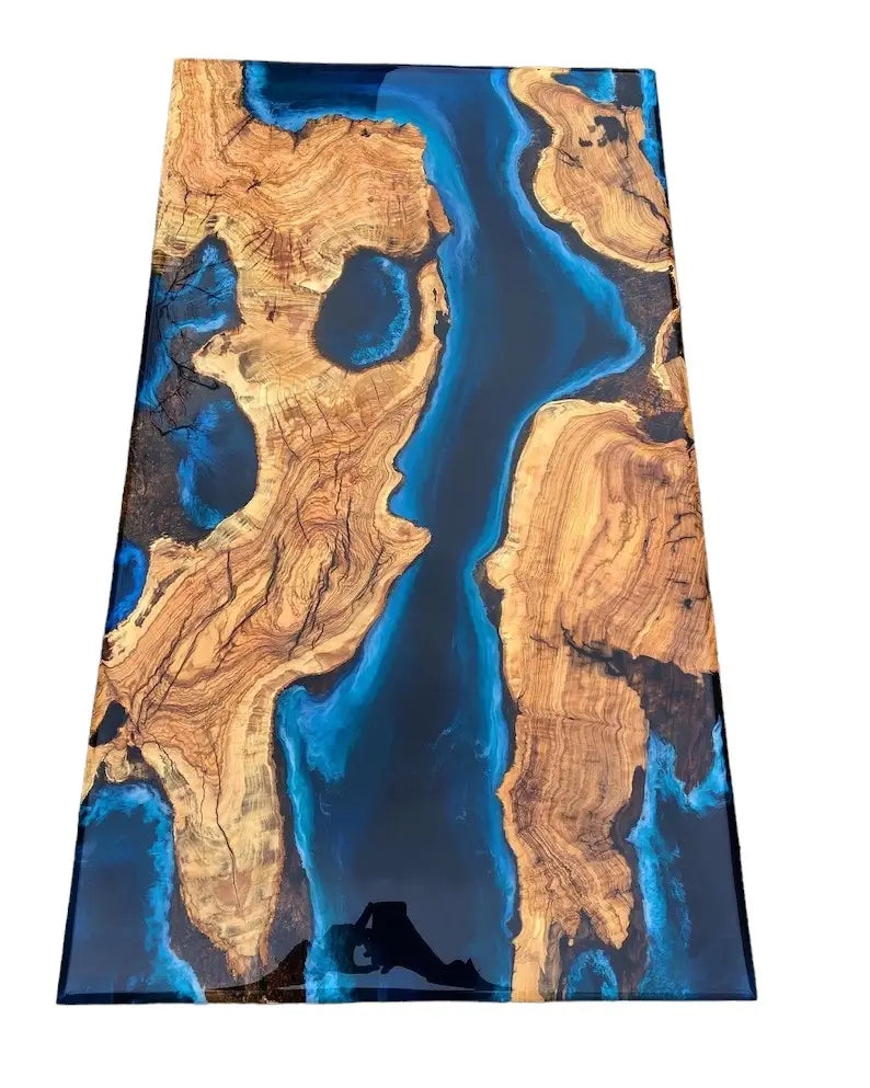Handmade Wood And Resin Dining Table Top