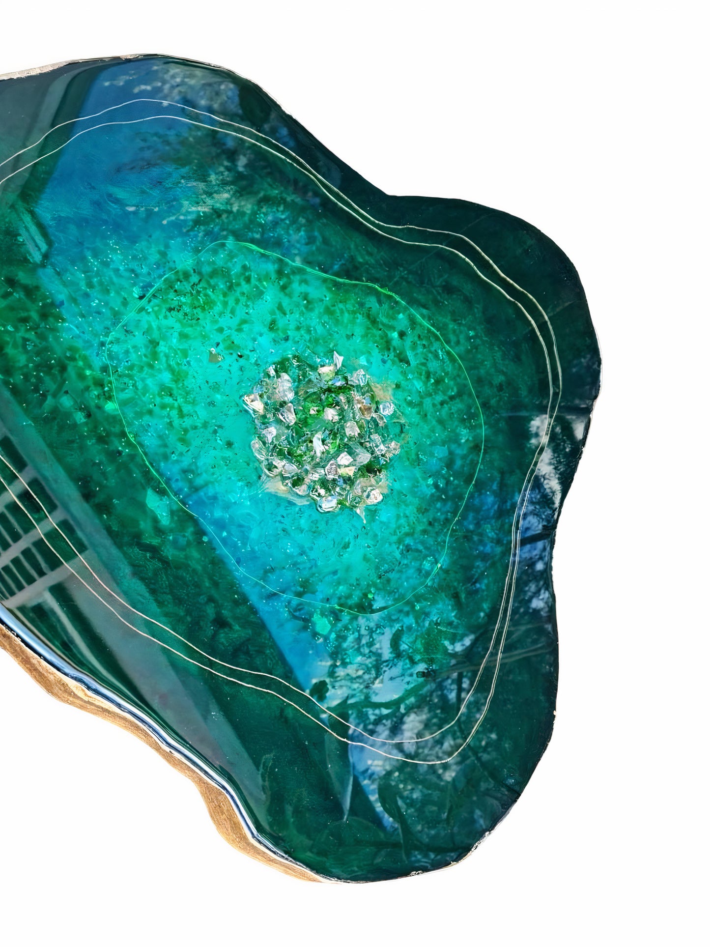 Epoxy Green Geode Table Top