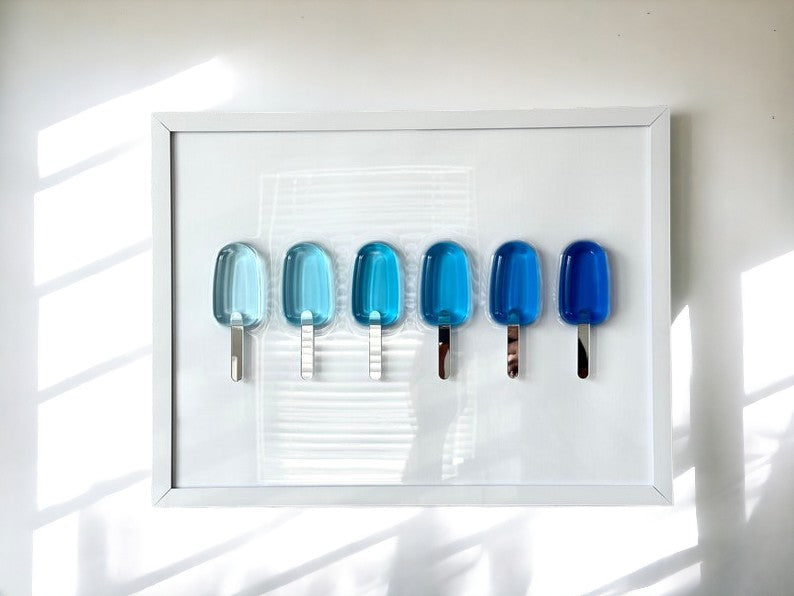 Handmade Blue Popsicle Frame