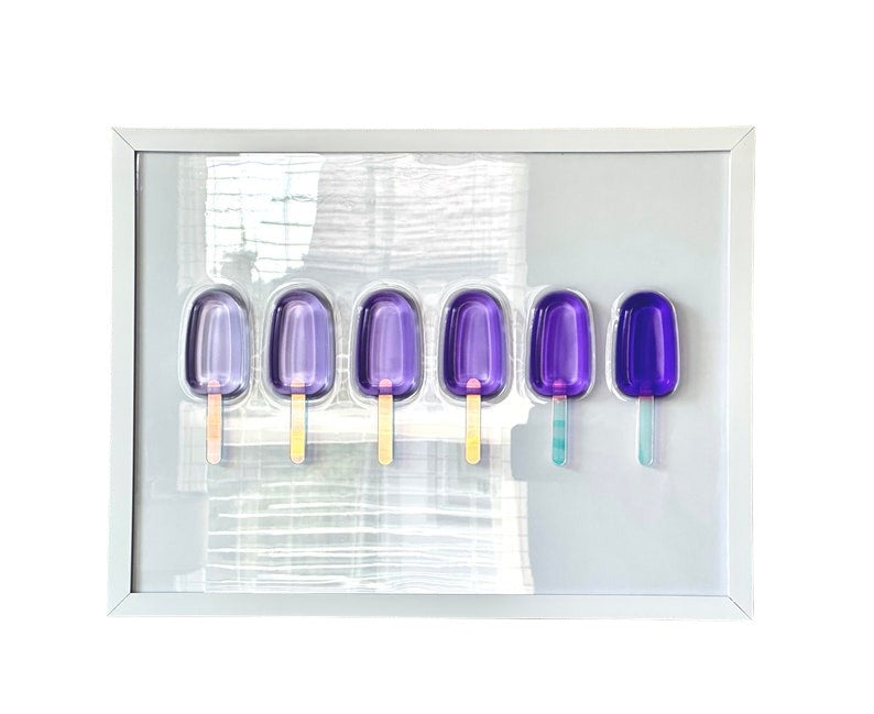 Handmade Purple Epoxy Popsicle Frame