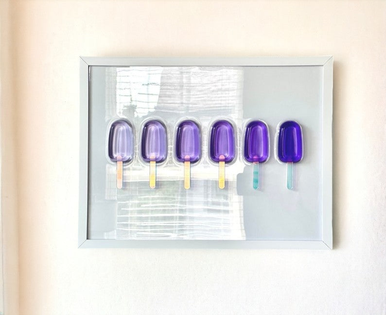 Handmade Purple Epoxy Popsicle Frame