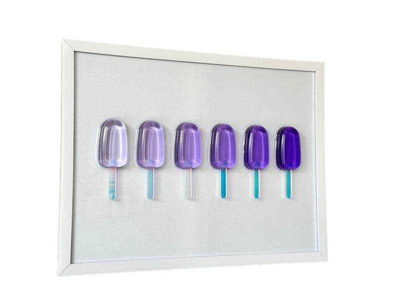 Handmade Purple Epoxy Popsicle Frame