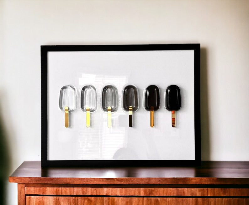 Handmade Epoxy Black Popsicle Pop Art