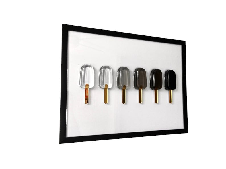 Handmade Epoxy Black Popsicle Pop Art