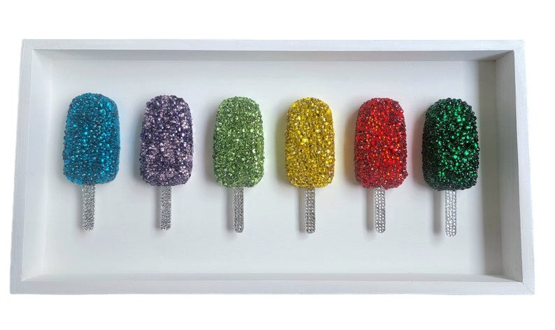 Colorful Epoxy Popsicle with beads