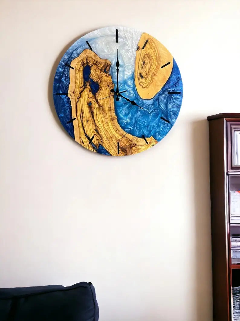Handmade Epoxy Wooden Wall Clock
