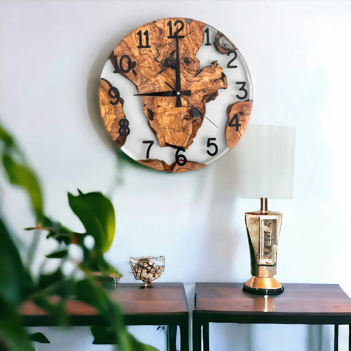 Handcrafted Clear Resin Wall Clock