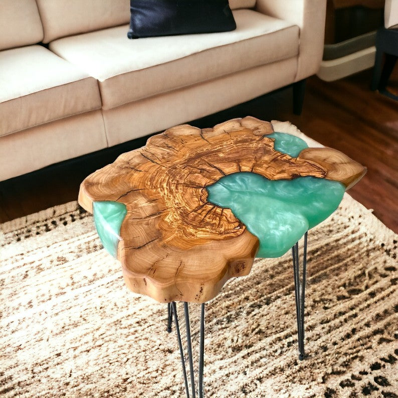 Live Edge Epoxy And Wood Coffee Table