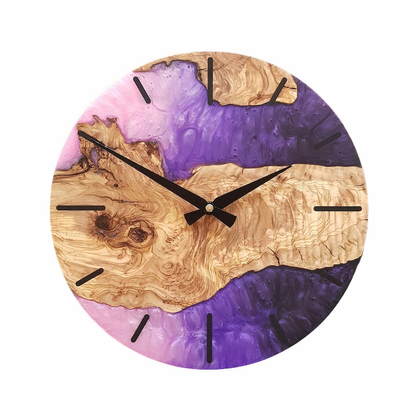Handmade Resin and Wood Wall Clock