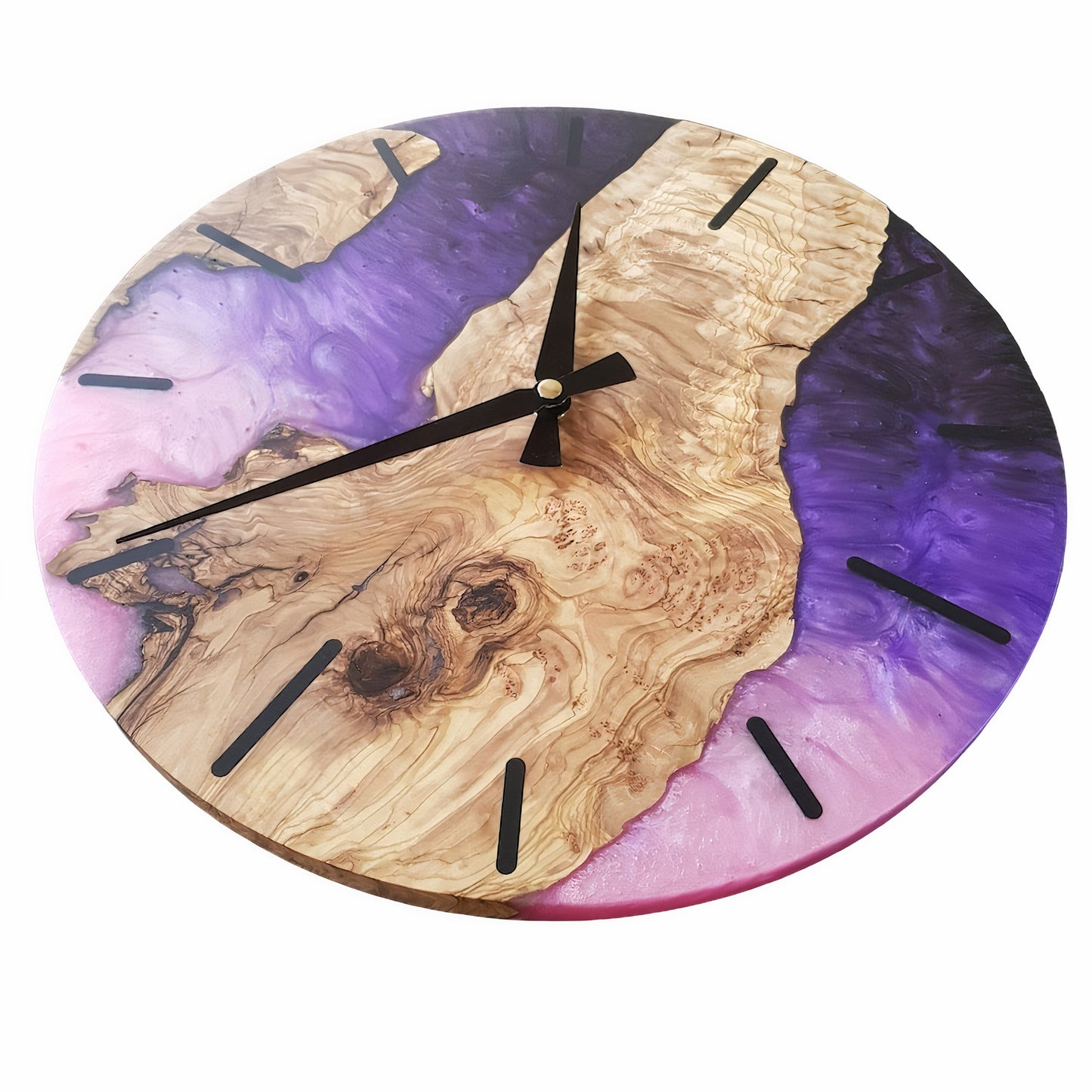 Handmade Resin and Wood Wall Clock