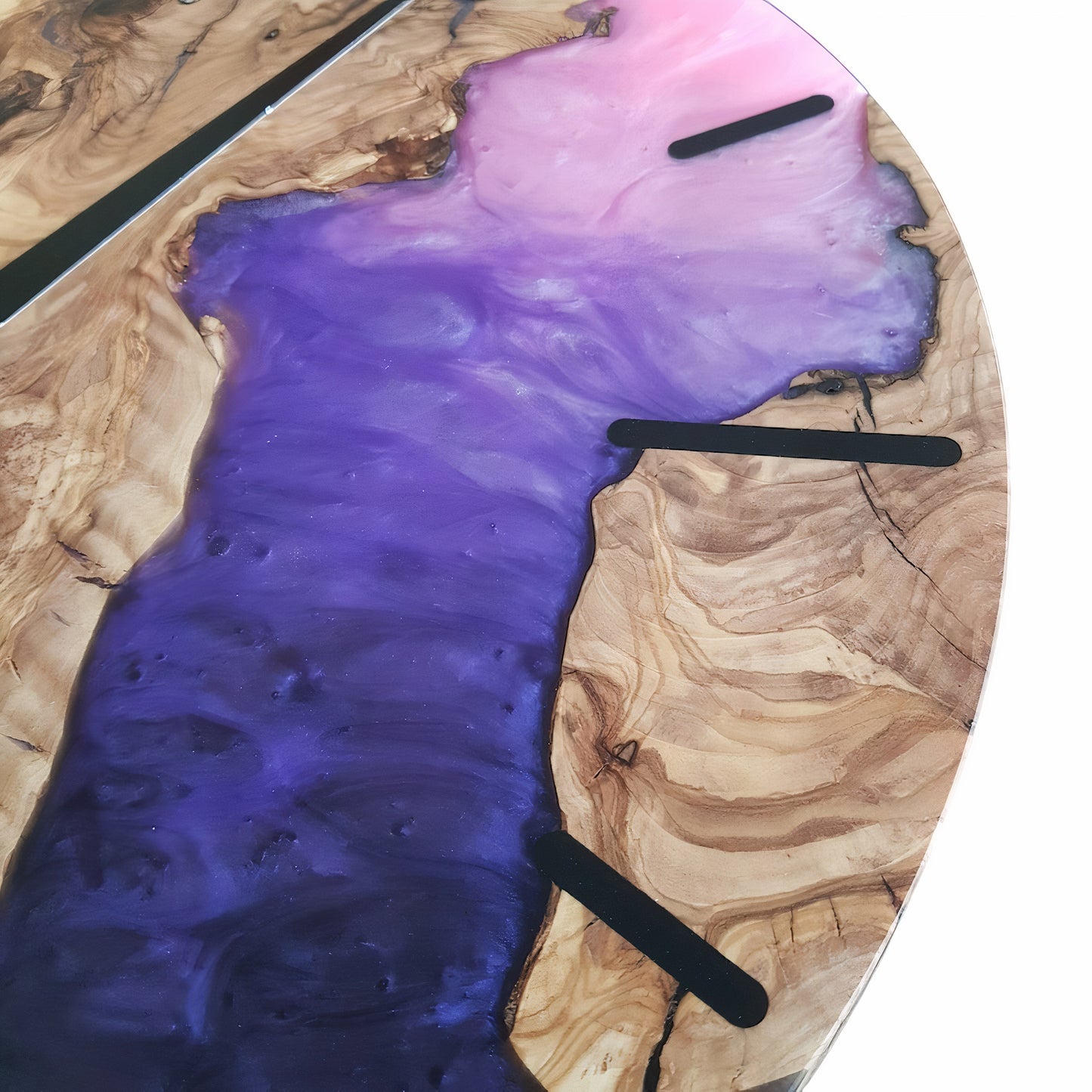 Handmade Resin and Wood Wall Clock