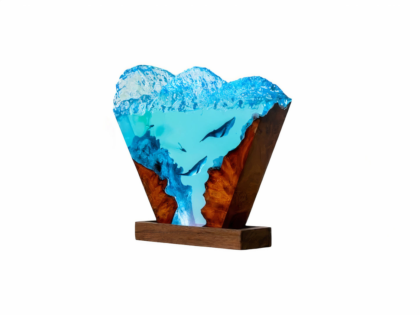 Resin Humpback whale and Diver Lamp