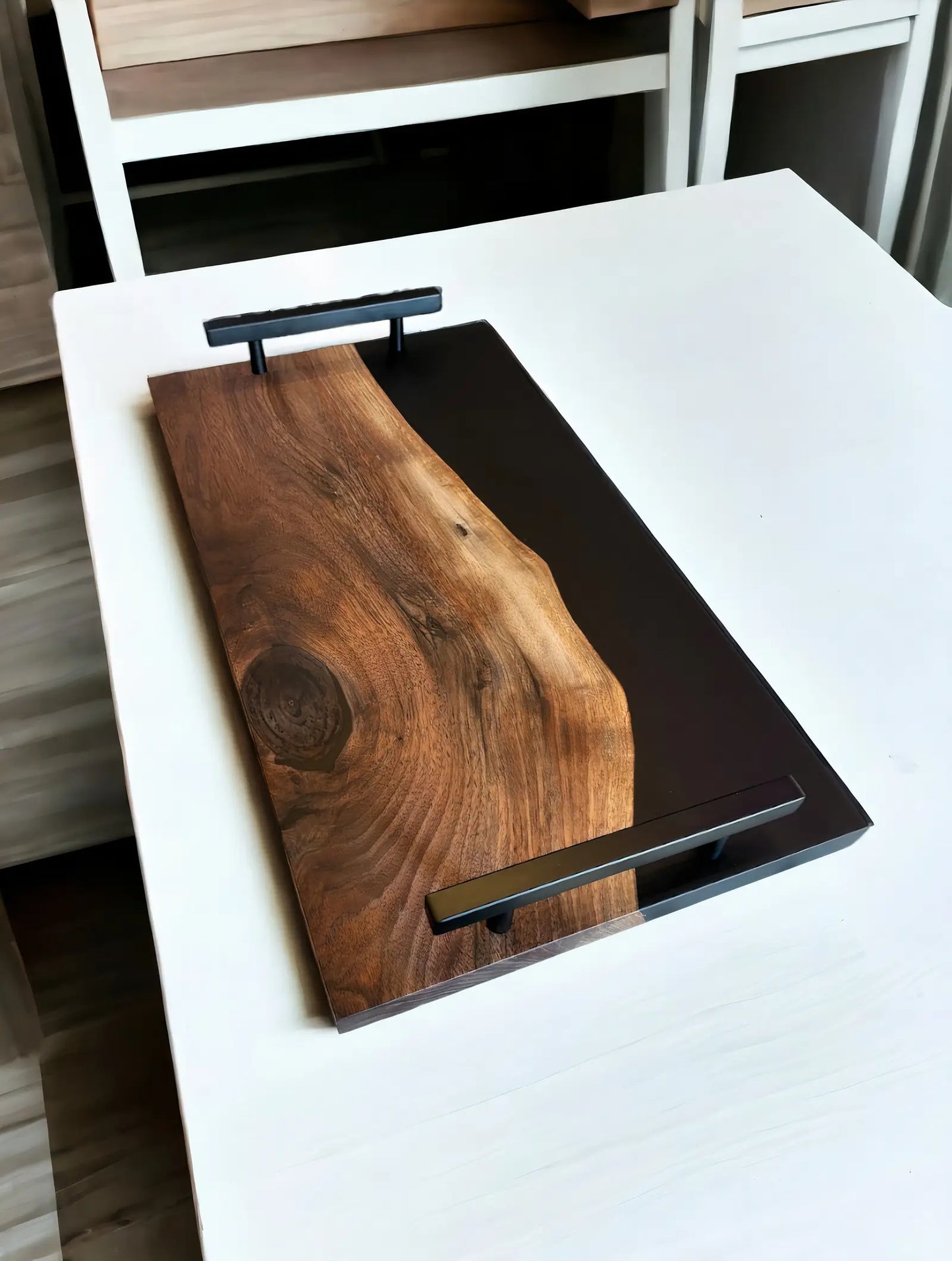 Handmade Resin Serving Board with Handles