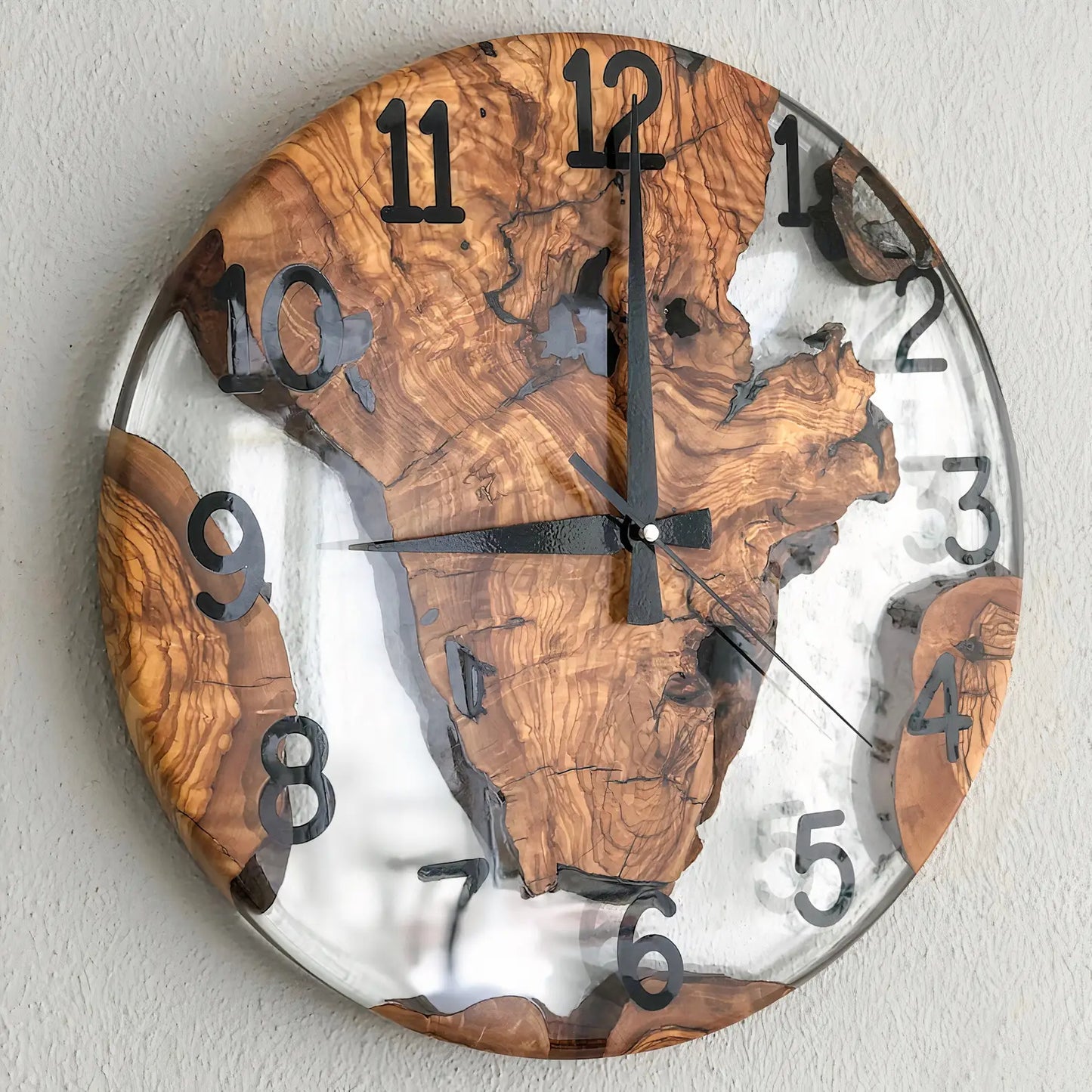 Handcrafted Clear Resin Wall Clock