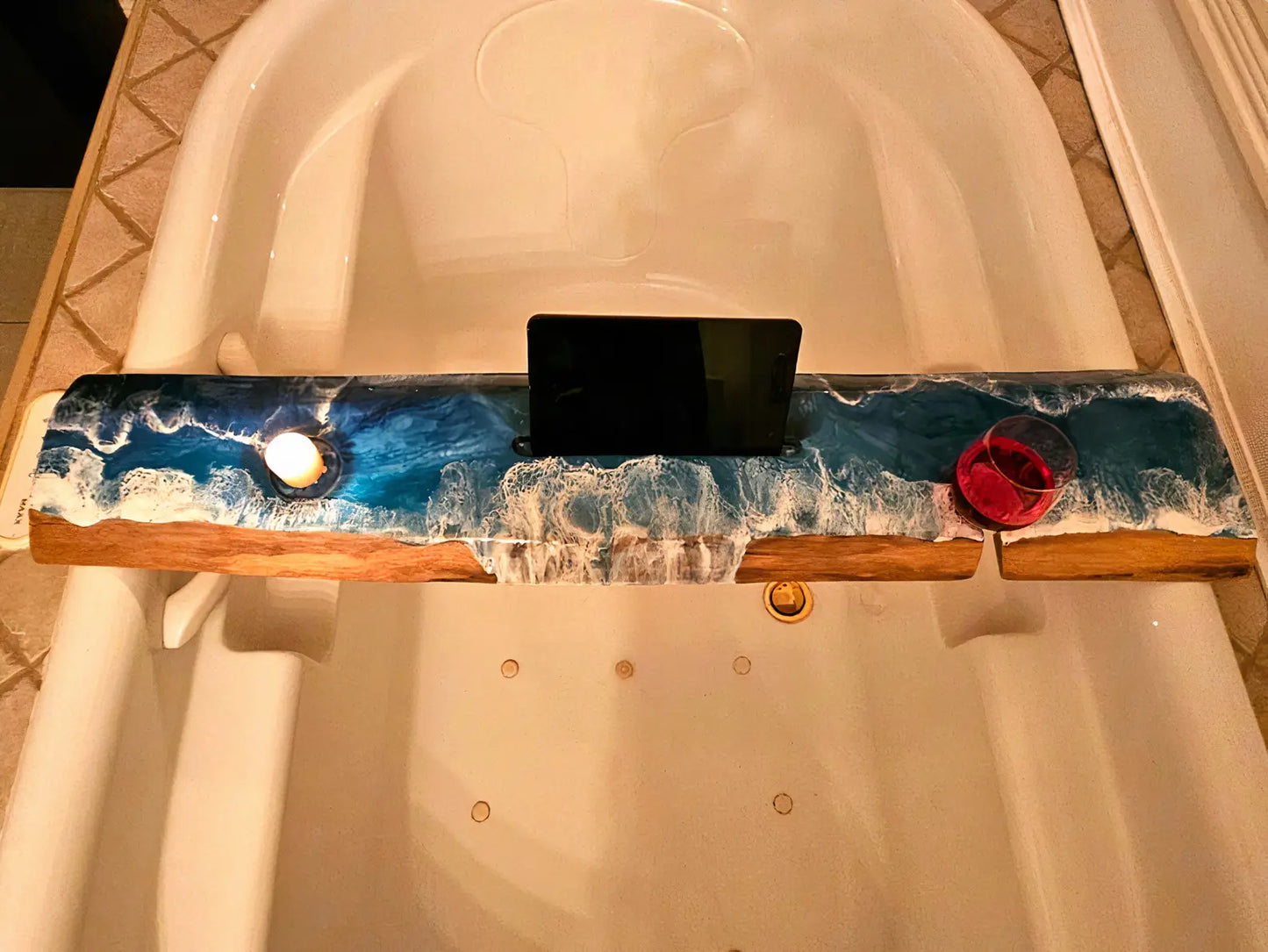 Handmade Beach Theme Bath Tub Tray