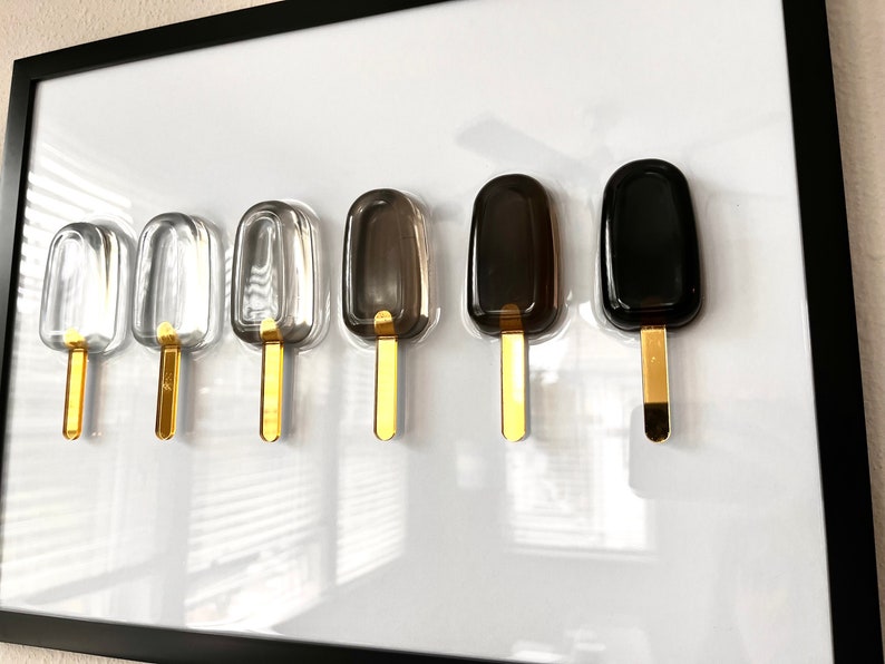 Handmade Epoxy Black Popsicle Pop Art