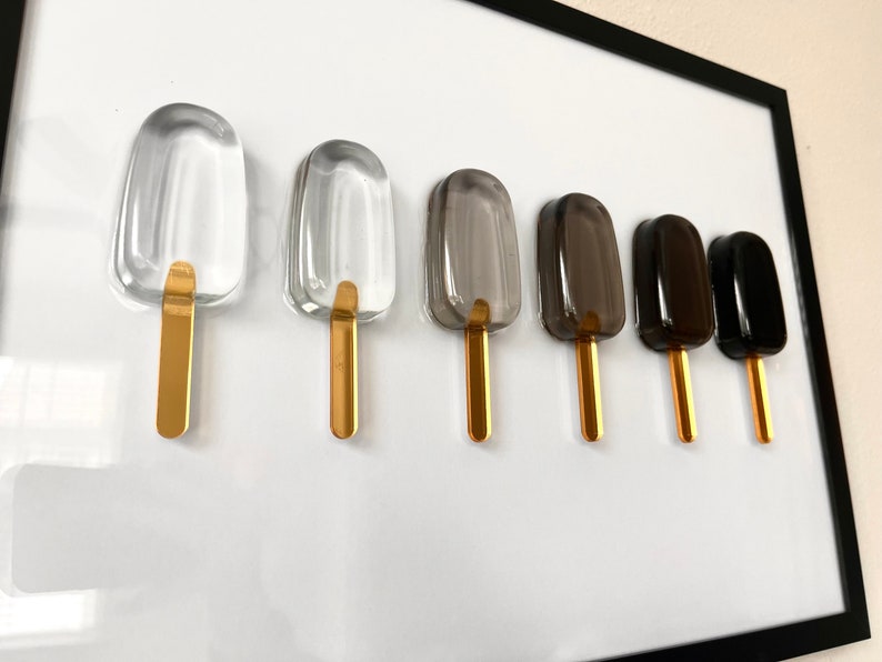 Handmade Epoxy Black Popsicle Pop Art