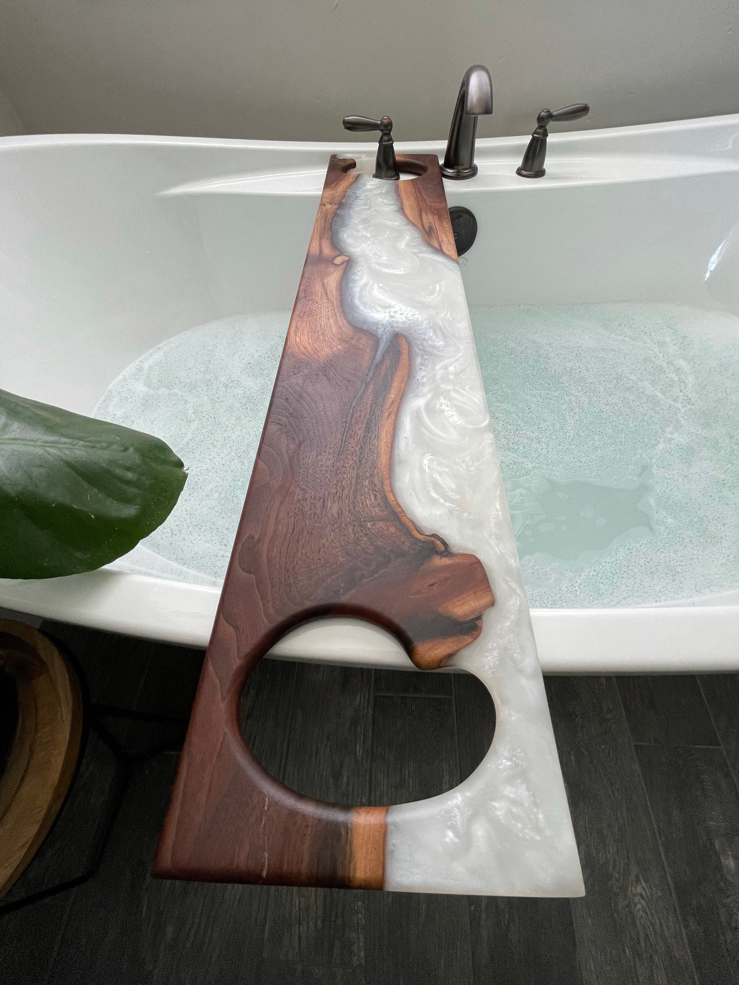 Epoxy Resin and Wood Bath Candy Bath Tub Tray