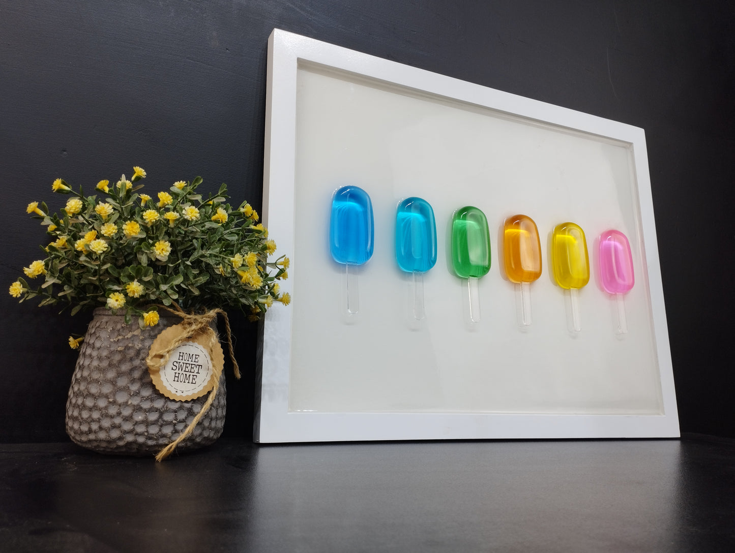 Epoxy Resin Rainbow Popsicle Wall Hanging