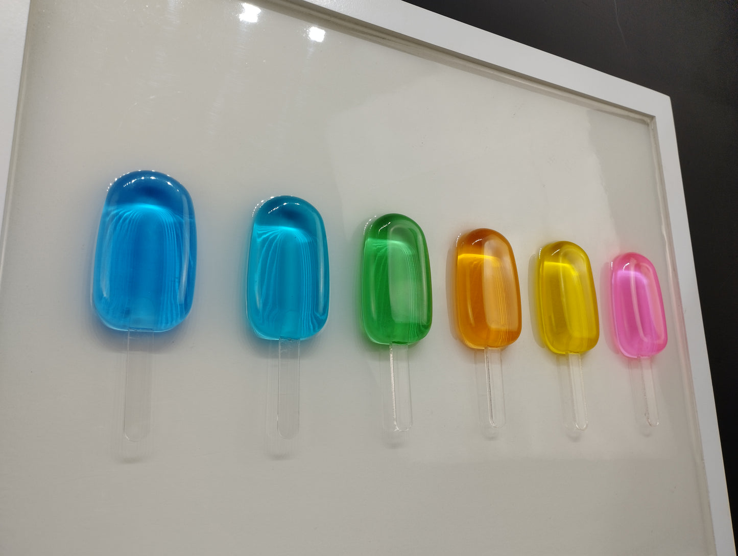 Epoxy Resin Rainbow Popsicle Wall Hanging