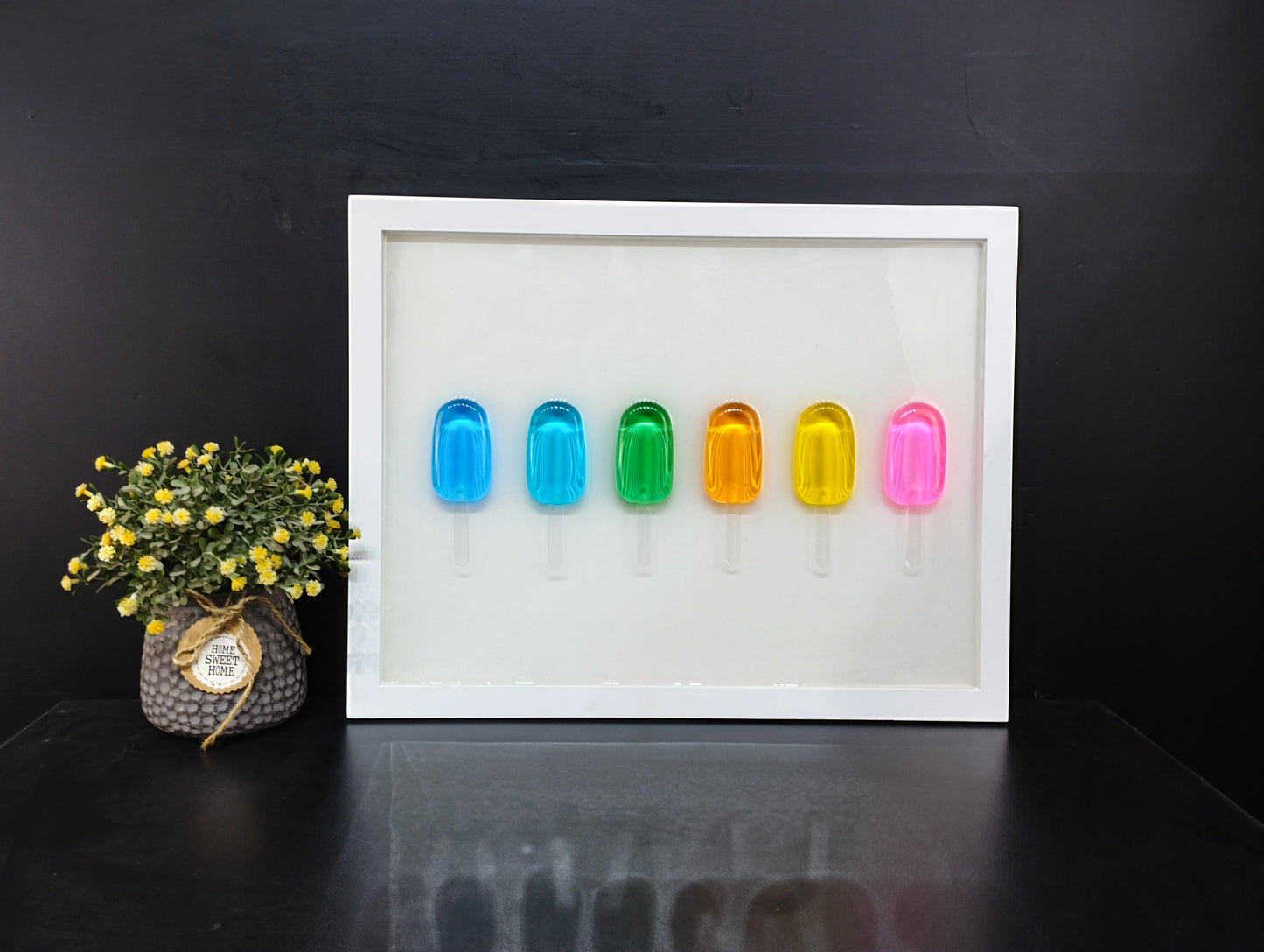 Epoxy Resin Rainbow Popsicle Wall Hanging