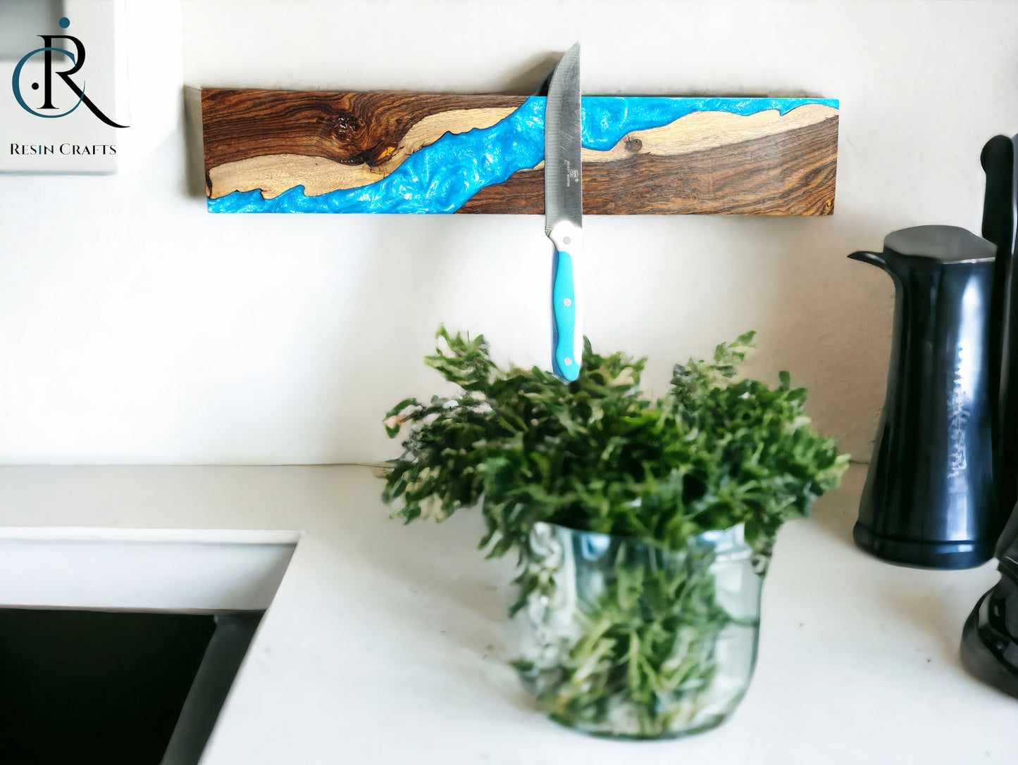 Custom Resin And Wood Magnetic Knife Holder