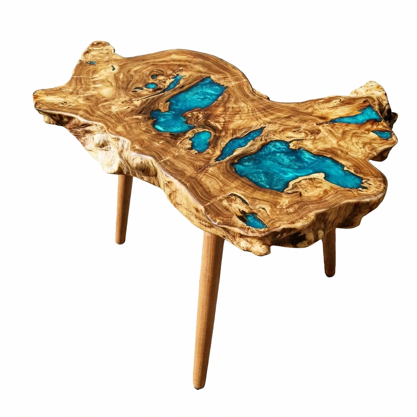 Live Edge Resin Wooden Table Top