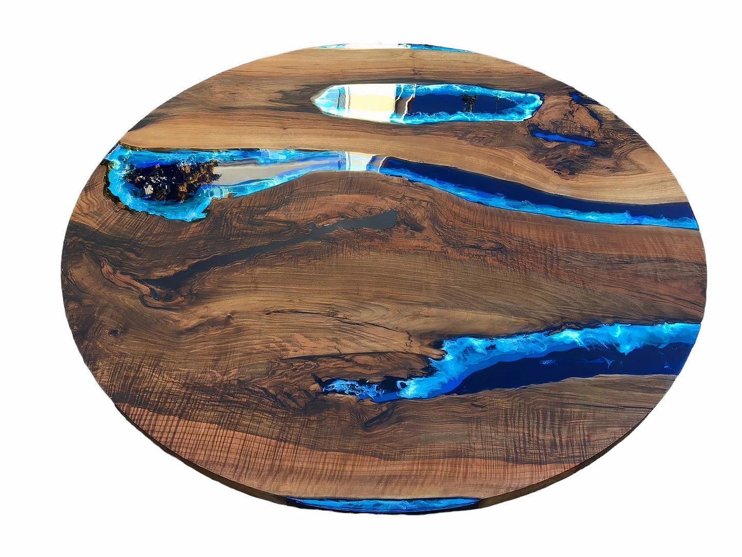 Epoxy Wood Round Coffee Table