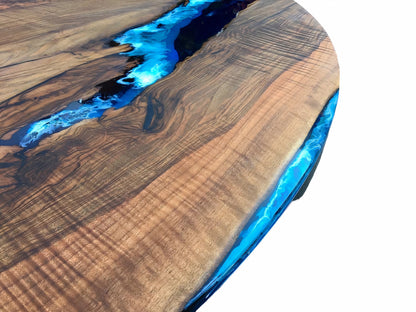 Epoxy Wood Round Coffee Table